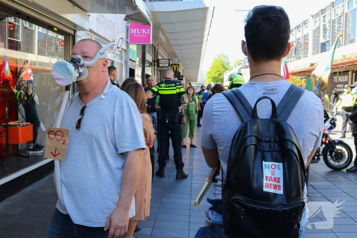 Demonstratie tegen mondkapjesplicht
