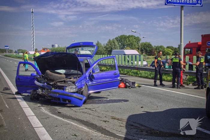 Verkeerschaos na crash met auto