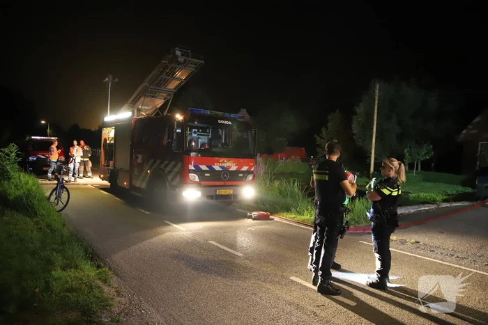 Grote schuurbrand vol met hooi