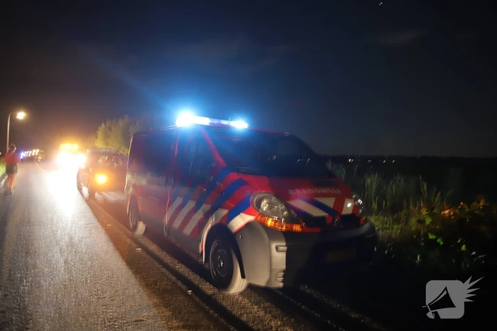 Grote schuurbrand vol met hooi