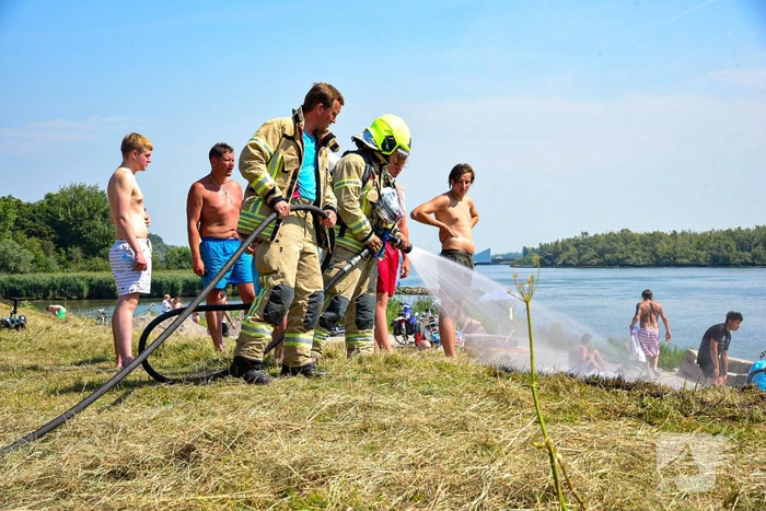 Stuk riet vat vlam