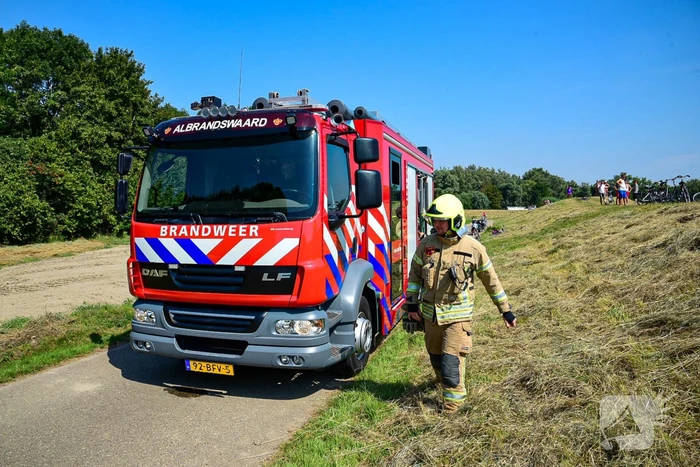Stuk riet vat vlam