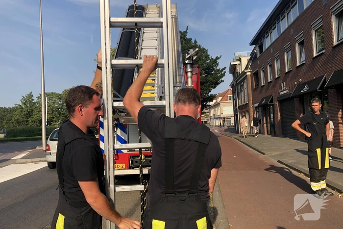 Kat vast tussen klapraam