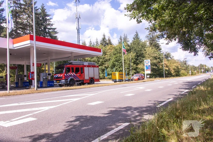 Brandstoflekkage bij Esso tankstation