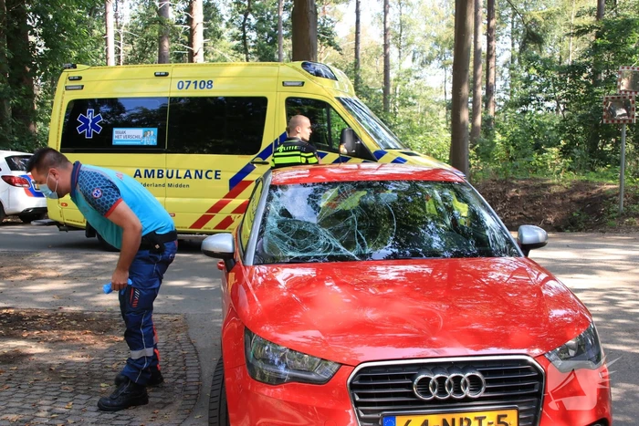 Mountainbiker flink gewond bij botsing op auto
