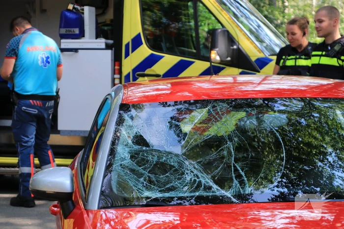 Mountainbiker flink gewond bij botsing op auto