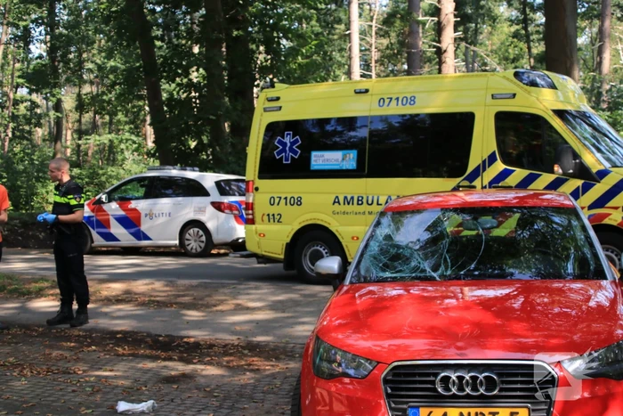 Mountainbiker flink gewond bij botsing op auto