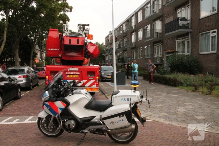 Brand in keuken van flatwoning
