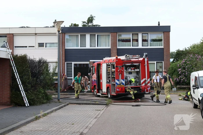 Fikse brand in heg door weg branden wespennest