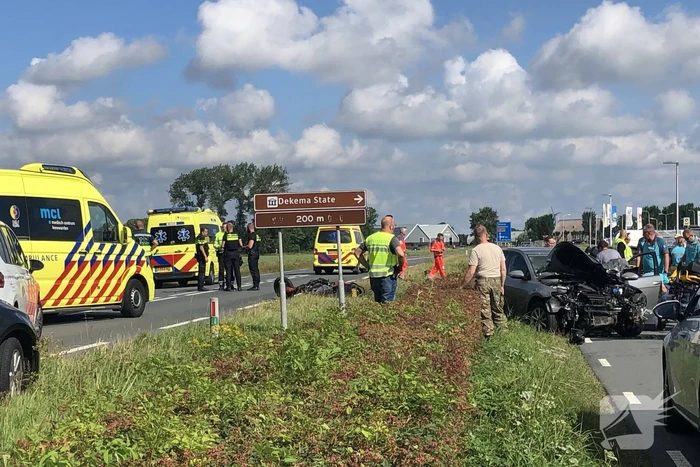 Motorrijder overleden bij frontale aanrijding met auto