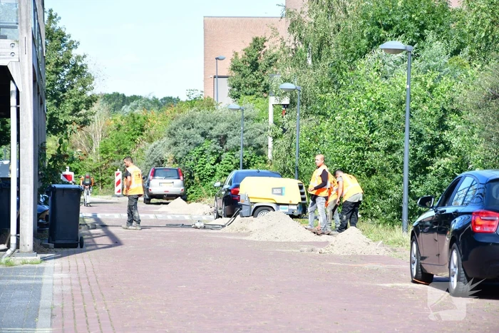 Gasleiding geraakt bij wegwerkzaamheden