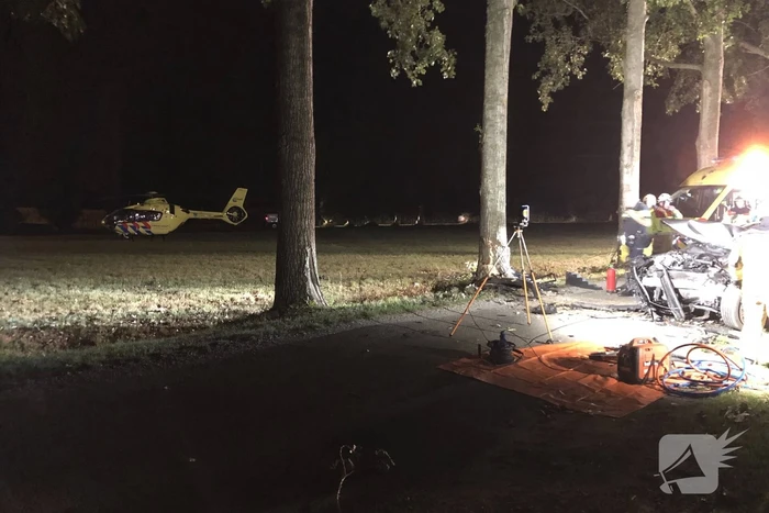 Bestuurder zwaargewond na crash tegen boom
