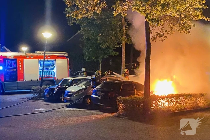 Auto verwoest door brand