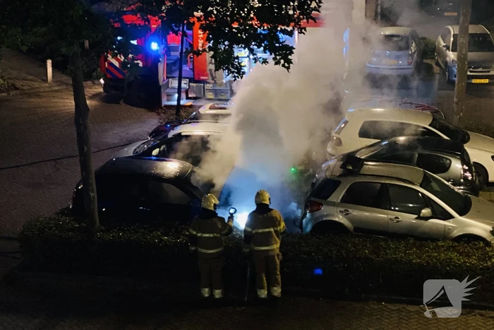 Auto verwoest door brand