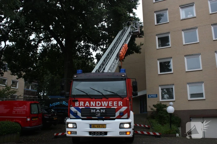 Loshangende takken verwijderd voor ingang