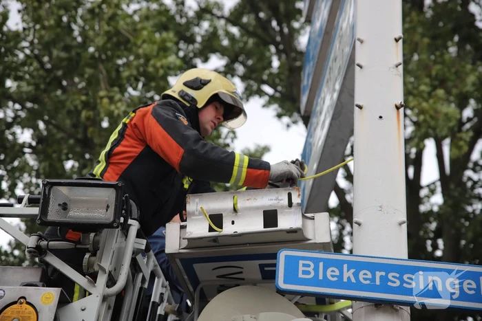 Loshangende bewegwijzeringsbord verwijderd bij storm Francis