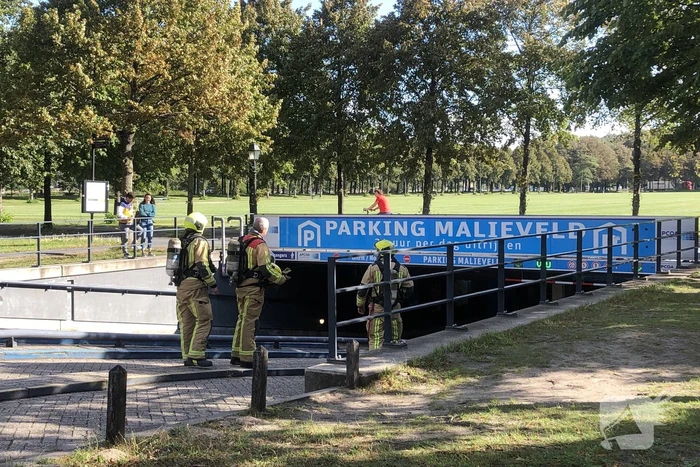 Brand in parkeergarage Malieveld