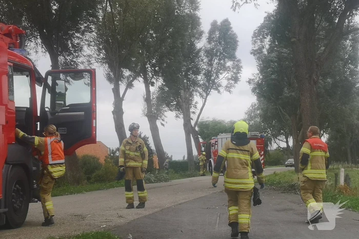 Brandweer verwijderd loshangende takken