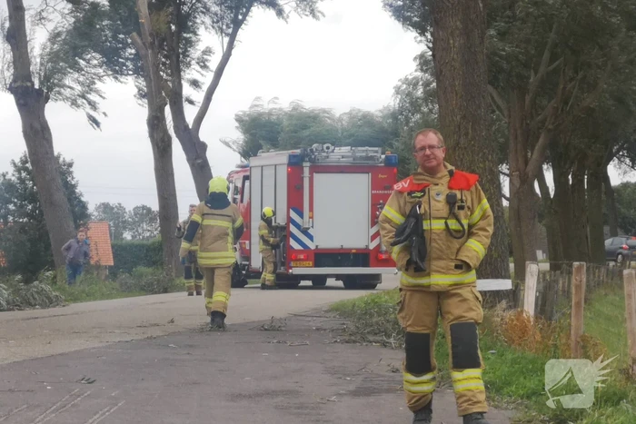 Brandweer verwijderd loshangende takken