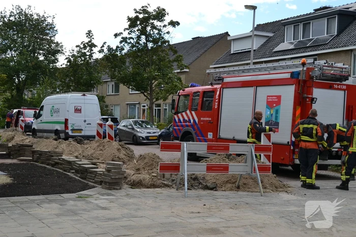 Gasleiding geraakt door graafwerkzaamheden