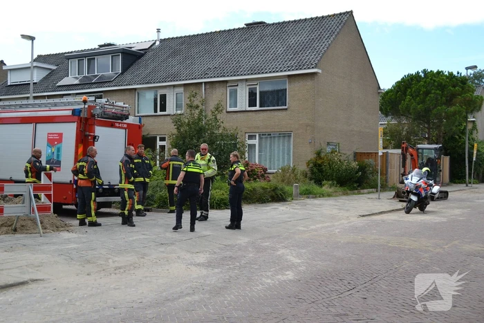 Gasleiding geraakt door graafwerkzaamheden