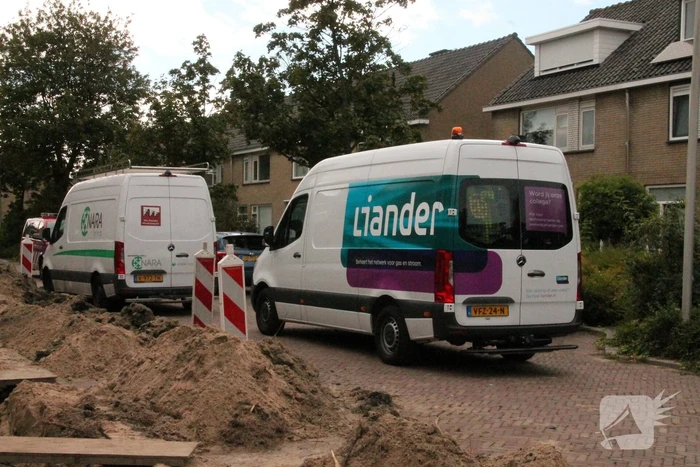 Gasleiding geraakt door graafwerkzaamheden