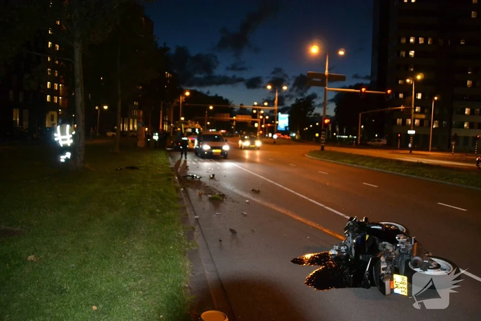 Motor flink beschadigd na ongeval met auto
