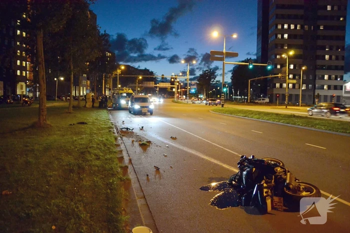 Motor flink beschadigd na ongeval met auto