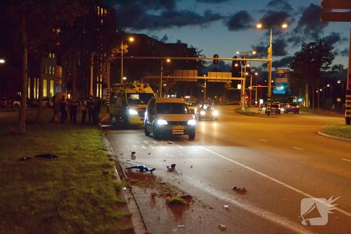 Motor flink beschadigd na ongeval met auto