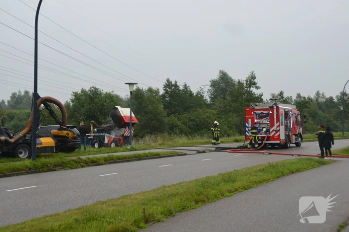 Grasmaaier vliegt in brand