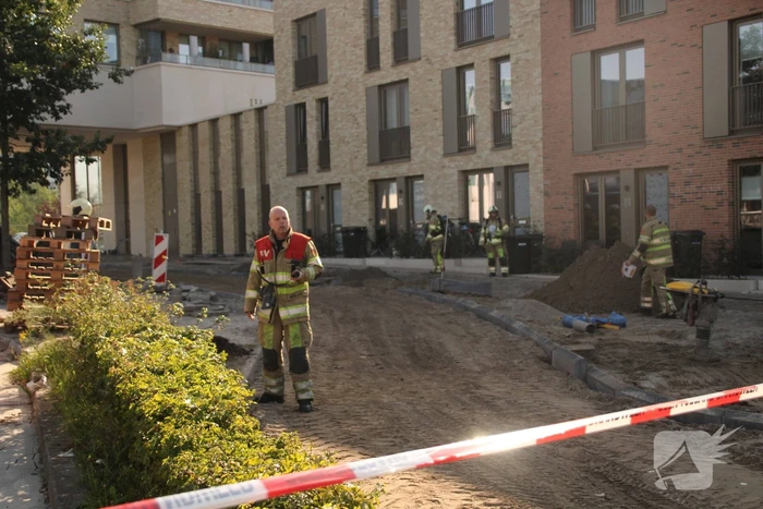 Gaslek ontstaan tijdens bestratingswerkzaamheden