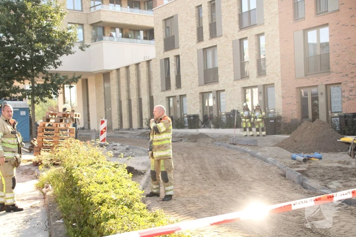 Gaslek ontstaan tijdens bestratingswerkzaamheden