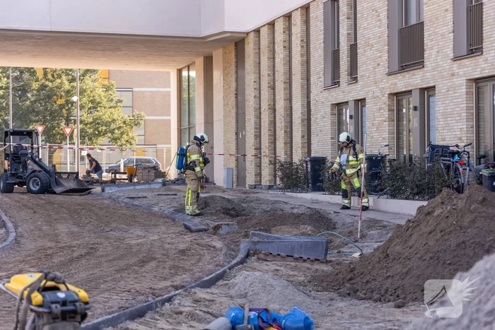 Gaslek ontstaan tijdens bestratingswerkzaamheden