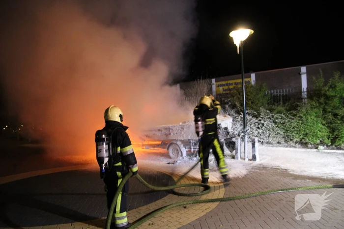 Boot op trailer uitgebrand