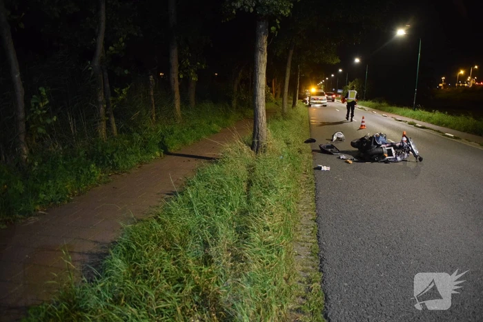 Scooterrijder knalt tegen boom en raakt gewond