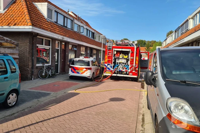 Brand in achtertuin van woning
