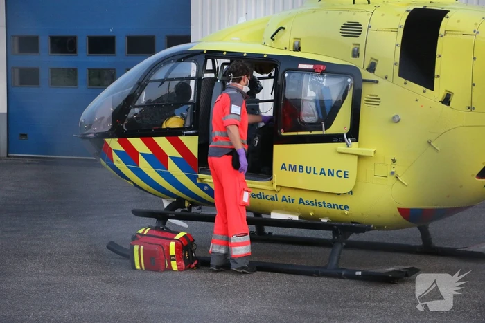 Traumahelikopter trekt veel bekijks