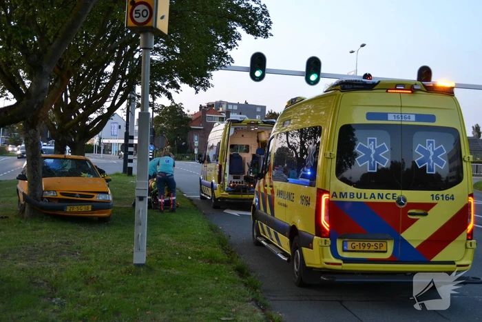 Twee personen gewond na botsing tegen boom