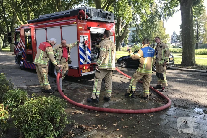 Brand in berg afval