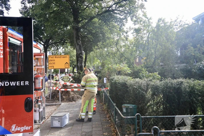 Grote boom valt om tegen woning