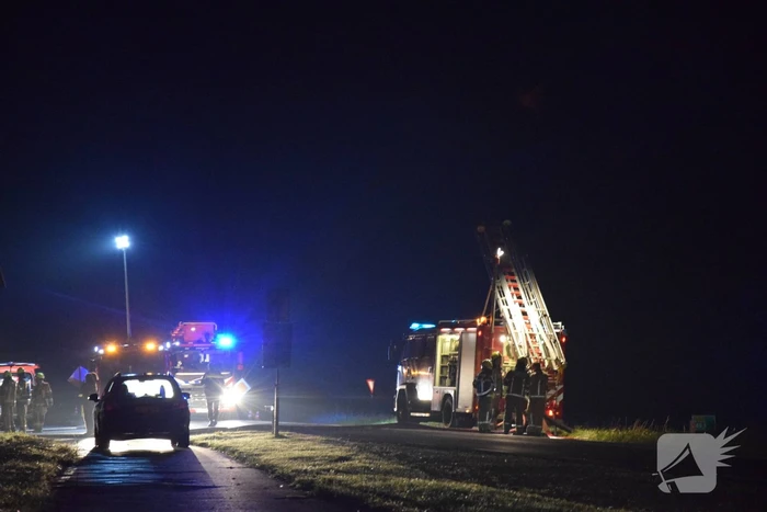 Grote uitslaande brand in loods