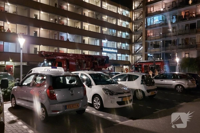 Over meerdere etages en gang flat rook na brand