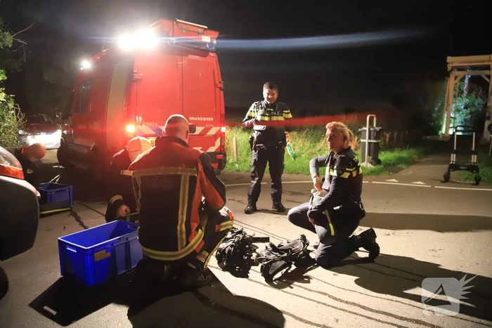 Grote brand in sauna bij woning