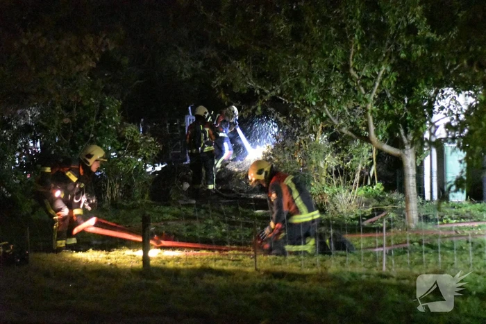 Grote brand in sauna bij woning