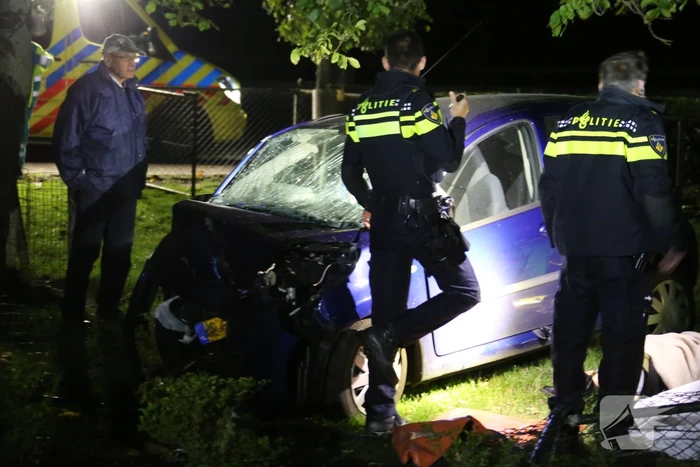 Automobilist verliest macht over het stuur en raakt boom