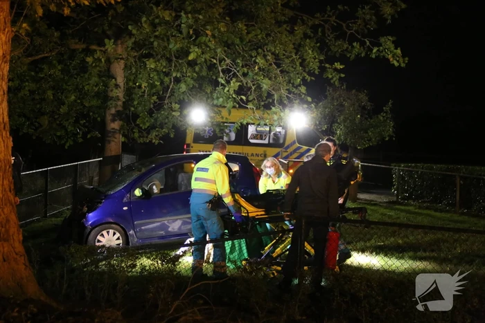 Automobilist verliest macht over het stuur en raakt boom