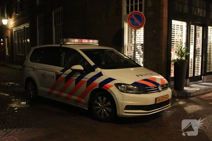 Automobilist parkeert auto op paal
