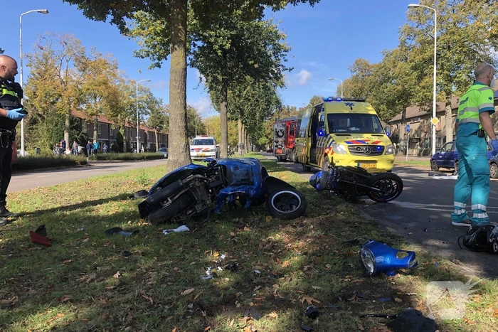 Ernstig ongeval tussen motor en motorscooter