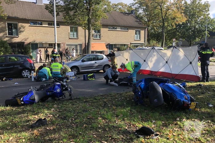 Ernstig ongeval tussen motor en motorscooter