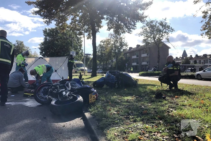 Ernstig ongeval tussen motor en motorscooter